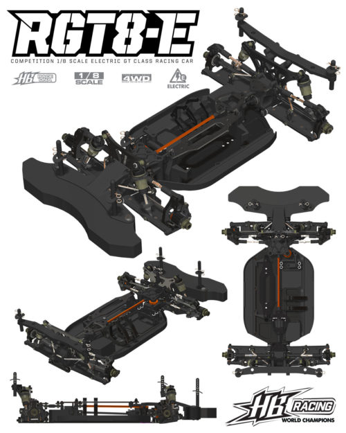 HB RACING RGT8-E ELECTRIC GT ON-ROAD RACE KIT 1:8 GT On-Road Race - immagine 3