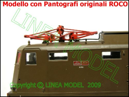 LINEAMODEL - 2pz PANTOGRAFO FS 42 con strisciante PIATTO + 8 isolatori e viti - immagine 3