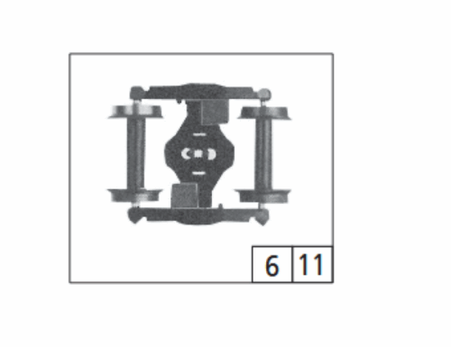 Roco Ricabio cod. 93207- carrello completo di assali per VT11 5 DB