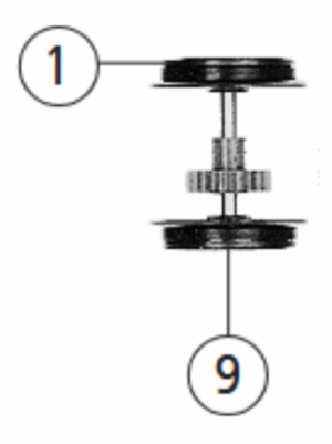 Fleischmann codice Ricambio 53716700 Assali + ingranaggio + 2 gommini di aderenza 1PZ scala N 1/160